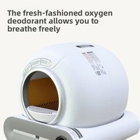 Bac à litière pour chat intelligent entièrement fermé Nettoyage automatique Désodorisation à l'ozone Anti-éclaboussures Toilette pour animaux de compagnie en plastique surdimensionné