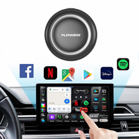 PlayAiBox Android15 Qualcomm 6350 Boîte AI CarPlay sans fil 8GB+128GB Réseau 5G GPS intégré Prise en charge du Play Store/YouTube/Netflix
