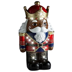 Estatua personalizada de resina para decoración navideña, estatua de resina del Reino de la barba, soldado blanco y negro afroamericano, <span class=keywords><strong>cascanueces</strong></span> - Product Image 5