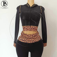 Ensemble 2 pièces personnalisé pour femme : veste zippée et legging taille haute imprimé guépard/leopard – Collection Printemps 2026