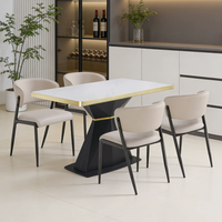 Chaise de salle à manger moderne en cuir - Empilable, stable, légère, écologique, avec pieds en métal pour la maison, le bureau et les salons