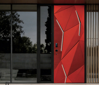 Porte d'entrée battante de sécurité blindée de luxe personnalisée, moderne, à rupture de pont thermique, insonorisée, en alliage d'aluminium