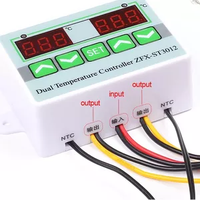ST3012 double contrôleur de température Thermostat numérique incubateur contrôle micro-ordinateur double sonde 12V 24V 220V