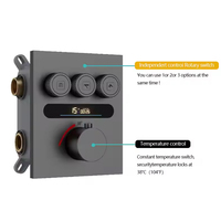 Salle de bain noir mitigeur thermostatique salle de bain température constante affichage numérique systèmes de douches ensembles de douche avec jets corporels