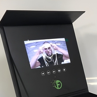 Boîte cadeau vidéo 7 pouces avec écran LCD, boîte en papier, téléchargement de musique MP4, logo personnalisé, cadeau promotionnel d'entreprise