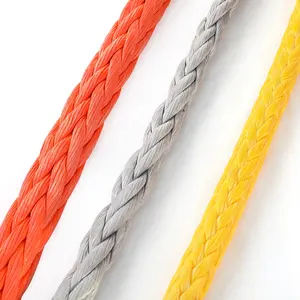 High Strength UHMWPE rope 12 strands synthetic braided rope SK75 HMPE Rope for sports equipment