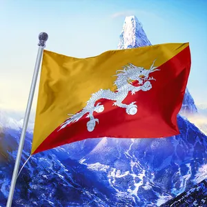 Promotional Product Banderas De Venezuela Double Side 100%Polyester Outdoor Decoration Custom Bhutan Bhutanese Flag