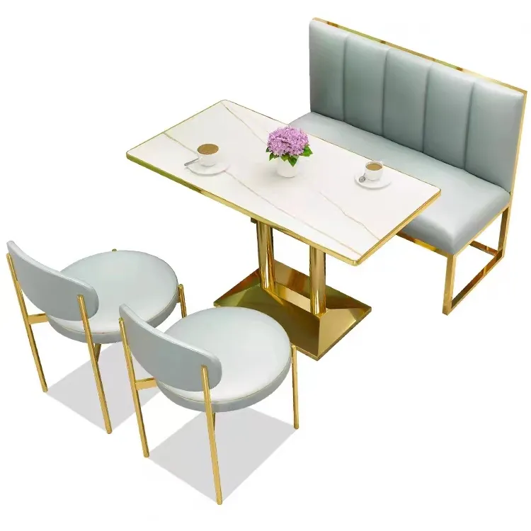 בית קפה שולחן עבודה מודרני וכיסא שילוב חטיף חנות הקינוח נגד קיר הספה כרטיס אוכל