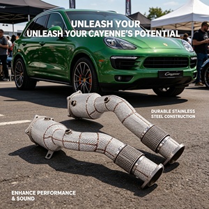 Tuyaux d'échappement haute performance avec bouclier thermique pour <span class=keywords><strong>Porsche</strong></span> <span class=keywords><strong>Cayenne</strong></span> 957 <span class=keywords><strong>Turbo</strong></span> 4.8T <span class=keywords><strong>V8</strong></span> 2006-2010 – Libérez la puissance - Product Image 1