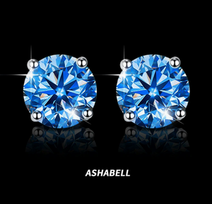 Pass Diamant <span class=keywords><strong>Tester</strong></span> 1ct Vvsd Kleur Blauw Moissanite S925 Zilver Hiphop Oorknopjes Voor Mannen En Vrouwen - Product Image 1