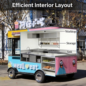 Chariot alimentaire de haute qualité avec réfrigérateur, chariot alimentaire mobile avec réfrigérateur, réfrigérateur pour chariot alimentaire mobile pour les vendeurs - Product Image 1