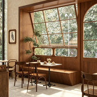 Comptoir en bois massif de luxe personnalisé d'usine / meubles en bois massif / pour la conception intérieure de café