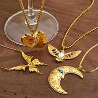 Collier Pendentif en Acier Inoxydable Plaqué Or 18 carats à Motifs, Bijoux Exquis, Accessoires de Haute Qualité, Vente en Gros TGXL14114