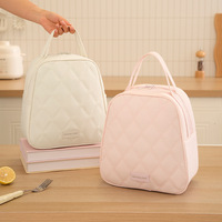 Sac à lunch isotherme portable Runhui en forme de demi-cercle avec fermeture à glissière en polyester pour les employés de bureau et les étudiants