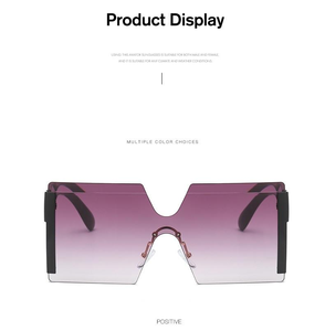 Gafas de sol sin montura con degradado siamés y montura grande de moda, adecuadas para uso en exteriores - Product Image 2