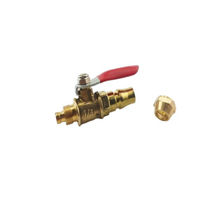 Vanne à boisseau sphérique en laiton sur mesure à poignée <span class=keywords><strong>rouge</strong></span>, raccordement rapide - Vanne à boisseau sphérique à actionneur pneumatique PU8x5.5 PM20 - Prix - Product Image 1