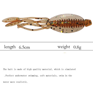 Señuelo de pesca YJAquahunter Mini Squid de 65 mm y 0.8 g, cebo biónico ultrasuave para la pesca de pez mandarín - Product Image 3