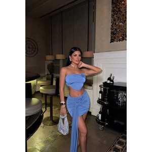 Ensemble jupe et robe de soirée indigo - Product Image 1