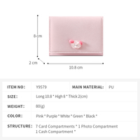 Dompet Wanita TAOMICMIC Desain Lipat Tiga Mini, Dompet Bergaya Segar dan Lucu, Dompet Pendek Segar untuk Pelajar, Dompet Fashion Ringan