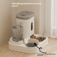 Fontaine à eau pour chat en plastique et distributeur manuel d'aliments combinés, distributeur d'eau circulante, ensemble complet au design simple
