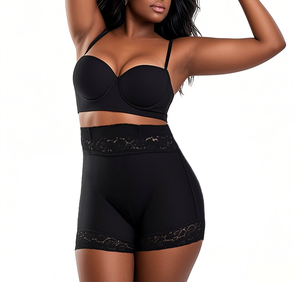 Wholesale Sexy <b>Lace</b> <b>Shapewear</b> for Women Firm Mid-Waist Cincher Butt Lift Briefs Tummy Control Shaper Breathable Spandex - Product Image 4