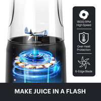 Draagbare fabrieksreis-sapcentrifuge, USB oplaadbaar, makkelijk mee te nemen, mini fruitblender voor smoothies en shakes onderweg, voor buiten, camper, sportschool