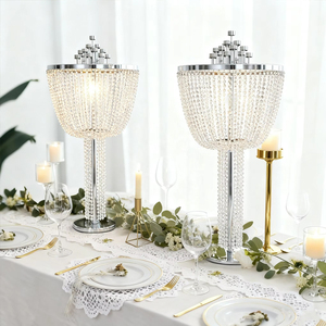 Large <strong>Tall</strong> Crystal Flower <strong>Stand</strong> for Wedding Table <strong>Lamp</strong> Decorative Amazing Hanging Simple Flexible for Wedding Centerpiece - Product Image 3