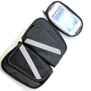 Touchscreen Saddle Bag For <b>Bicycle</b> Front <b>Frame</b> With Phone Pocket Red Blue Black Polyester Material - Product Image 5
