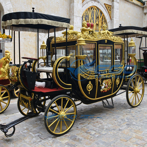 Voiture royale chinoise noire à double auvent en acier, pour adultes, transport spécial, avec espace de rangement pour petites voitures - Product Image 1