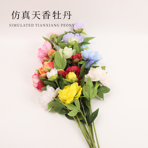 ช่อดอกโบตั๋นเทียนเซียงจำลอง ซินเฉิงจื้อ ขนาด 30 ซม.-100 ซม. ดอกไม้ประดิษฐ์พลาสติก สำหรับตกแต่งบ้านและงานแต่งงาน - Product Image 3