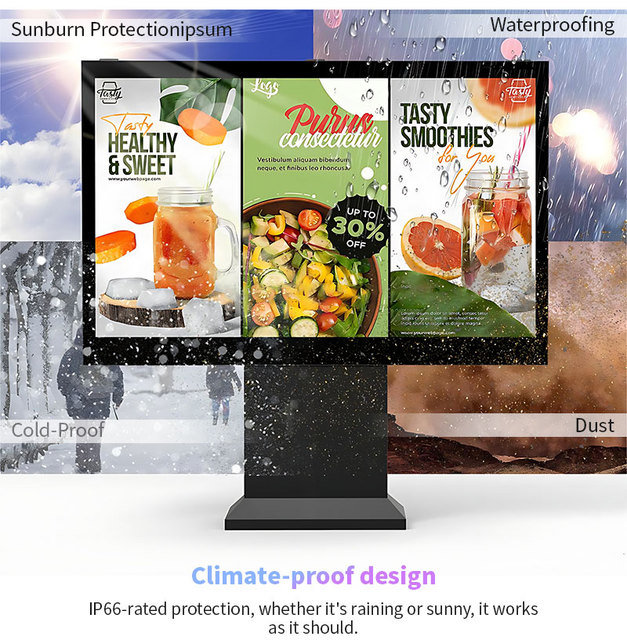 Outdoor 4000Nits Digital Drive Thru Menu Signage Standing Waterproof Quick Pickup Ordering Lcd Screen for Fast Food Chains