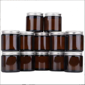 Bougies droites et personnalisées, 4oz, 8oz, 16oz, avec couvercle noir, en <span class=keywords><strong>verre</strong></span> ambre foncé, pour la fabrication de bijoux, vente en gros, pièces - Product Image 3