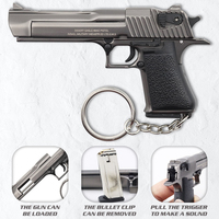 Porte-clés en acier inoxydable Desert Eagle, jouet de 8 cm, unisexe, avec impression sérigraphique pour cadeau promotionnel