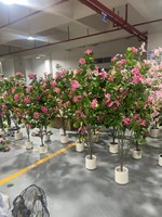 Arbre artificiel de bougainvillier de luxe pour intérieur et extérieur avec pot, décoration pour la maison