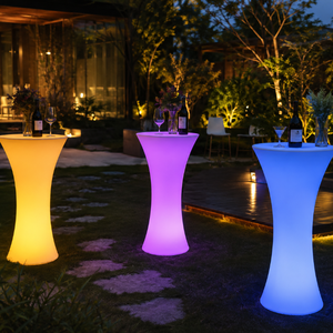 Customized Modern Round Plastic Luminous High <b>Bar</b> Table with <b>Small</b> Waist Design for Event Restaurant Nightclub Gym <b>Bar</b> Club - Product Image 4