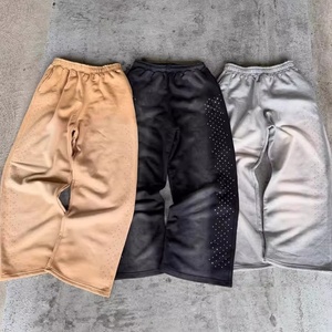 กางเกงจ็อกเกอร์ขายส่งสไตล์ลำลองแบบยูนิเซ็กซ์ ใส่สบายทรงหลวม สไตล์เรโทร ประดับคริสตัล ปลายขาบาน - Product Image 4