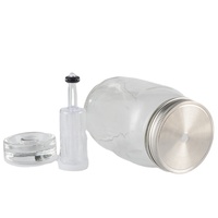 Pot de Fermentation, haut de gamme, couvercle en Silicone avec anneau et Airlock, Kits pour bocaux à large bouche