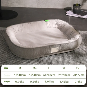 Camas para mascotas de invierno Cojín de lujo para dormir profundo para mascotas Rectángulo cuadrado grande Suave lavable Mascota Cachorro Gato Cama para perros - Product Image 5