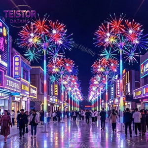 Lumières d'arbre de Noël colorées en forme de feux d'artifice pour créer une scène festive pour les centres commerciaux, les parcs d'attractions et les événements de compte à rebours - Product Image 2