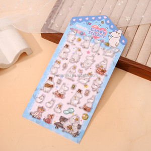 Venta al por mayor: 4 estilos de pegatinas 3D de gelatina de <span class=keywords><strong>Moomin</strong></span> y Conejito, calcomanías de cristal bonitas con diseño de caramelo para álbumes de recortes, diarios, fundas de teléfono y material de papelería a granel. - Product Image 4
