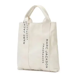 Reinforced Canvas Tote Handbag Simple Letter Printing Shopping Handbag Reusable Folding Art Style Yoga Cotton Bags