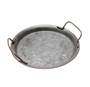 Bandeja de servicio galvanizada, utensilios de cocina, decoración de mesa, mango de Metal, bandeja de servicio galvanizada, bandeja de servicio para hoteles y restaurantes - Product Image 1