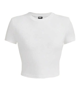 Femmes été Crop hauts décontracté 3D broderie impression Streetwear confortable col rond doux à manches courtes pour Club Sexy femme - Product Image 2