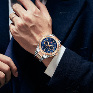 Mini Focus MF0495G <span class=keywords><strong>MF</strong></span> 0495 relojes de pulsera de cuarzo originales reloj de pulsera de acero inoxidable resistente al agua de lujo para hombres Montre Pour Homme - Product Image 3