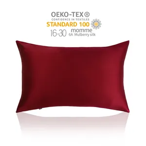 Federa per cuscino in seta di gelso confortevole al 100% di lusso biologico all'ingrosso con scatola di Design personalizzabile