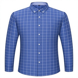 เสื้อเชิ้ตผู้ชายผ้าฝ้ายอ๊อกซ์ฟอร์ด 100% ทรงเข้ารูป แขนยาว ลายสก็อต สไตล์ลำลอง ธุรกิจ ผ้ากันยับ ย้อมเส้นด้าย สำหรับฤดูใบไม้ผลิและฤดูร้อน - Product Image 5