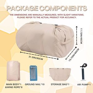 Carpa Inflable de PVC Impermeable de Lujo de 12 Metros Cuadrados, Carpa Familiar Inflable Plegable Portátil para Exteriores para las 4 Estaciones - Product Image 3