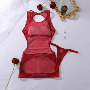 Abito Trasparente Erotico da Donna con Perizoma, Set di Lingerie Sexy per Club e Feste, Vestito Estivo Ultra Hot Senza Schienale, Kit di Biancheria Intima Sensuale - Product Image 6