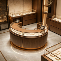 Nouvelle vitrine à bijoux ronde de style chinois avec éclairage LED doux, adaptée aux présentoirs dans tous les types de bijouteries.