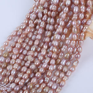 Perles d'eau douce naturelles violettes en gros, 18 cm, 5-6/6-7 mm, en forme de fil, perles en vrac pour la fabrication de bijoux DIY - Product Image 5